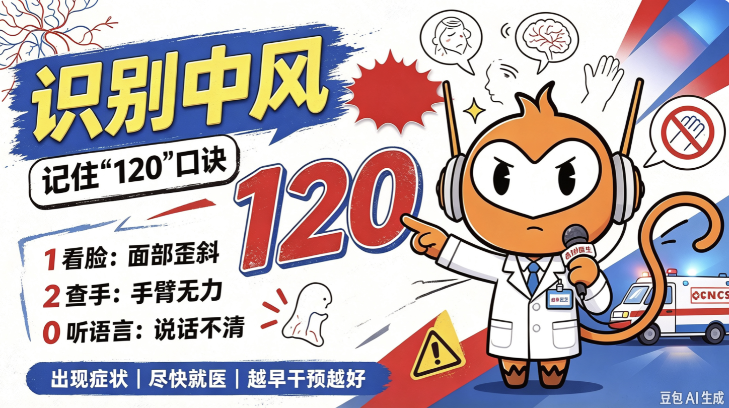 识别中风，记住“120”口诀